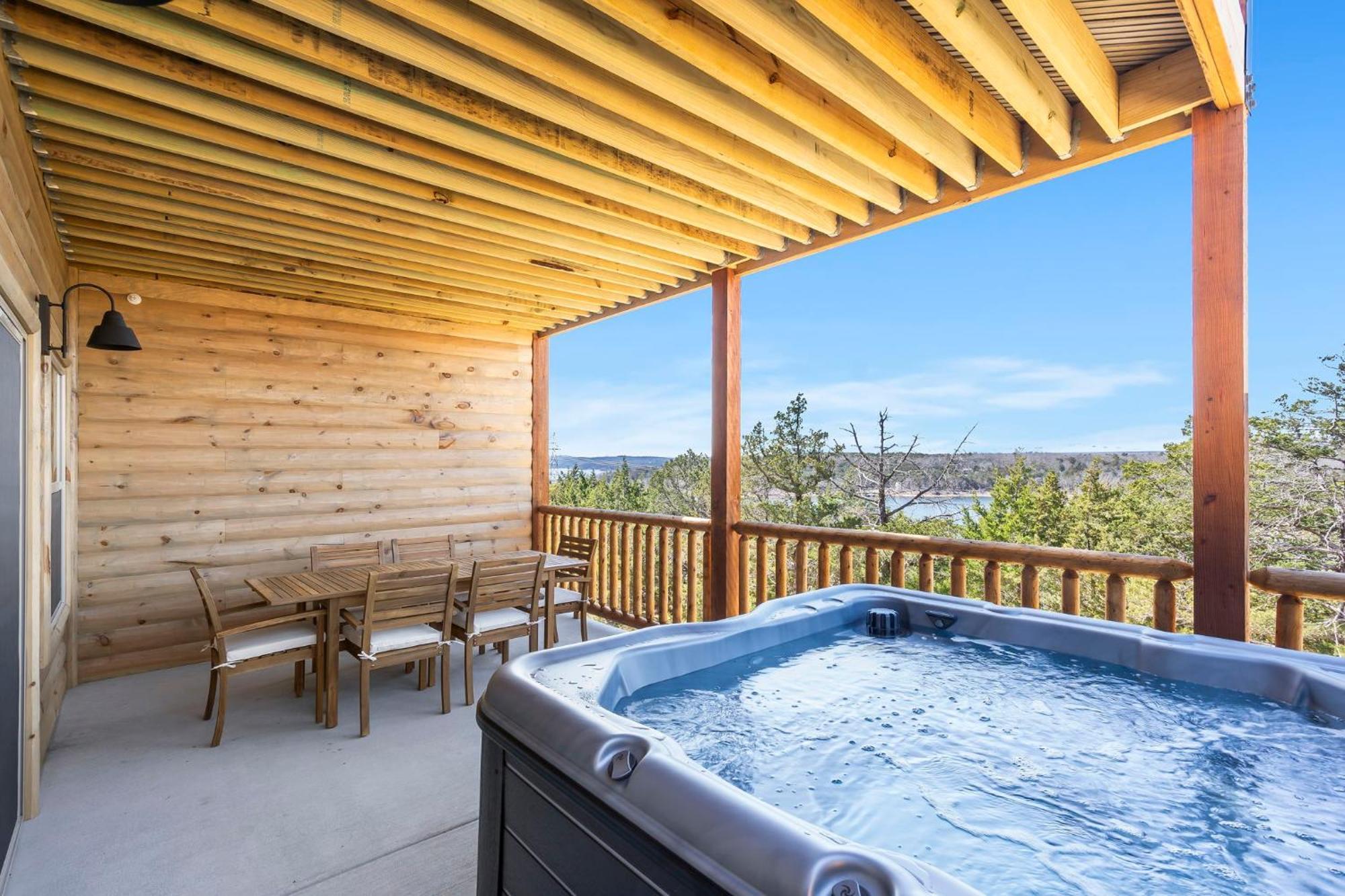 New Log Cabin, Pvt Hot Tub, Free Daily Activities, Shuffleboard, Arcade Branson
